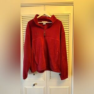 Vintage Columbia Fleece Pullover Men’s Large Rust Wine Full Zip Outdoor